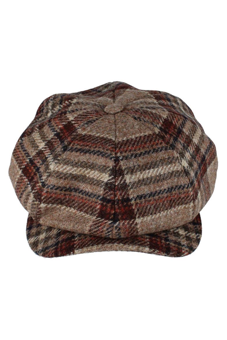 Men's Tweed Check Melange Classic Newsboy Cap, Main, color, Beige Melange