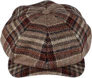 Wigens Men's Tweed Check Melange Classic Newsboy Cap