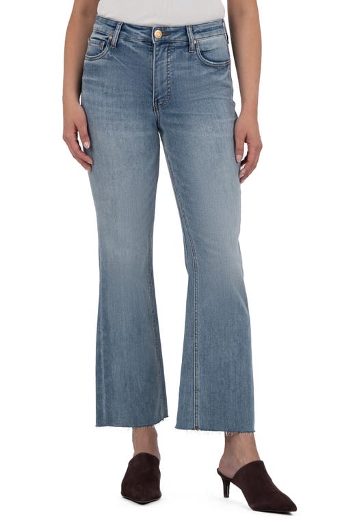 Kut From The Kloth Kelsey Raw Hem Kick Flare Jeans In Blue