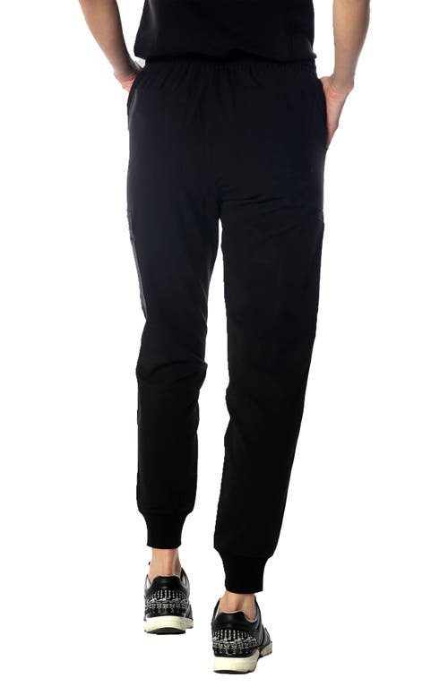 Members Only Valencia Jogger Scrub Pants For Petite Women In Black