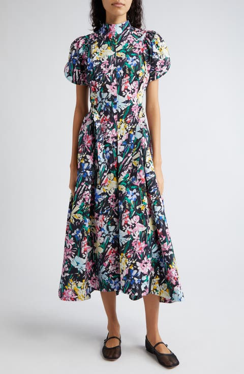 Flowerworks Cotton Midi Dress