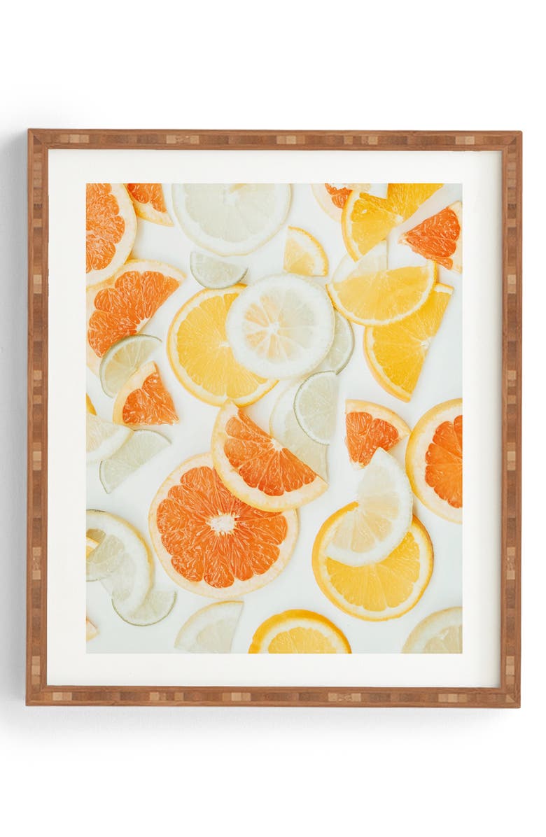 Deny Designs Citrus Orange Twist Framed Wall Art, Main, color,