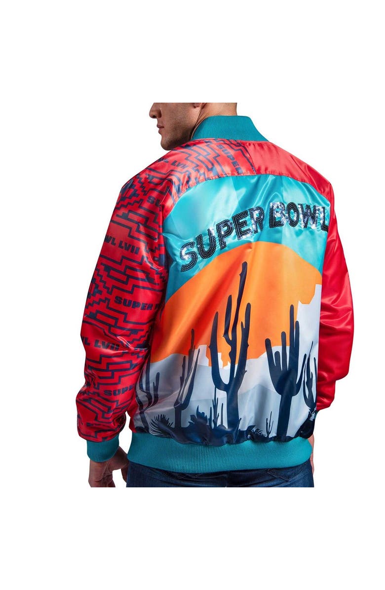 STARTER Men's Starter x MSX by Michael Strahan Red Super Bowl LVII Varsity Full-Snap Jacket, Alternate, color, 