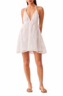 Bloom Textured Floral Halter Minidress
