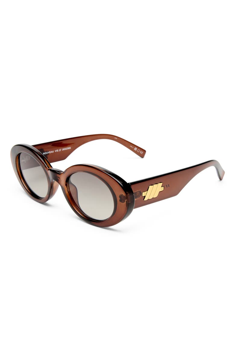 Le Specs Nouveau Vie 50mm Oval Sunglasses, Alternate, color, Chocolate Brown