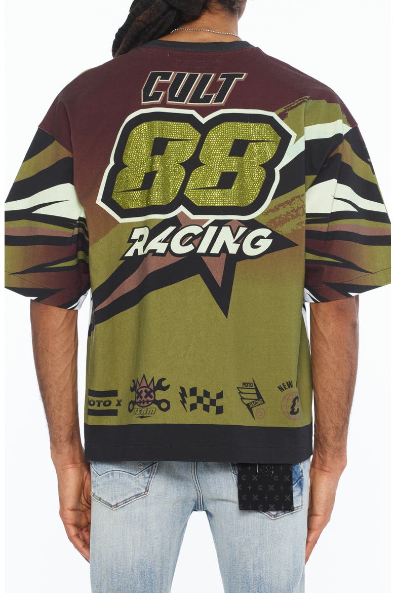 Boxy Oversized Racing Graphic Top, Alternate, color, MULTI