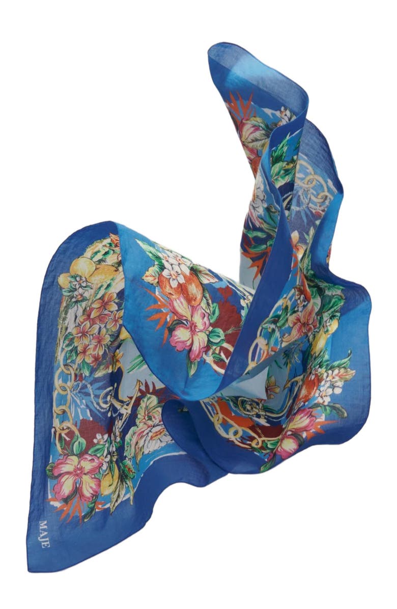 maje Cotton Printed Scarf, Alternate, color, Multicolor Floral Print