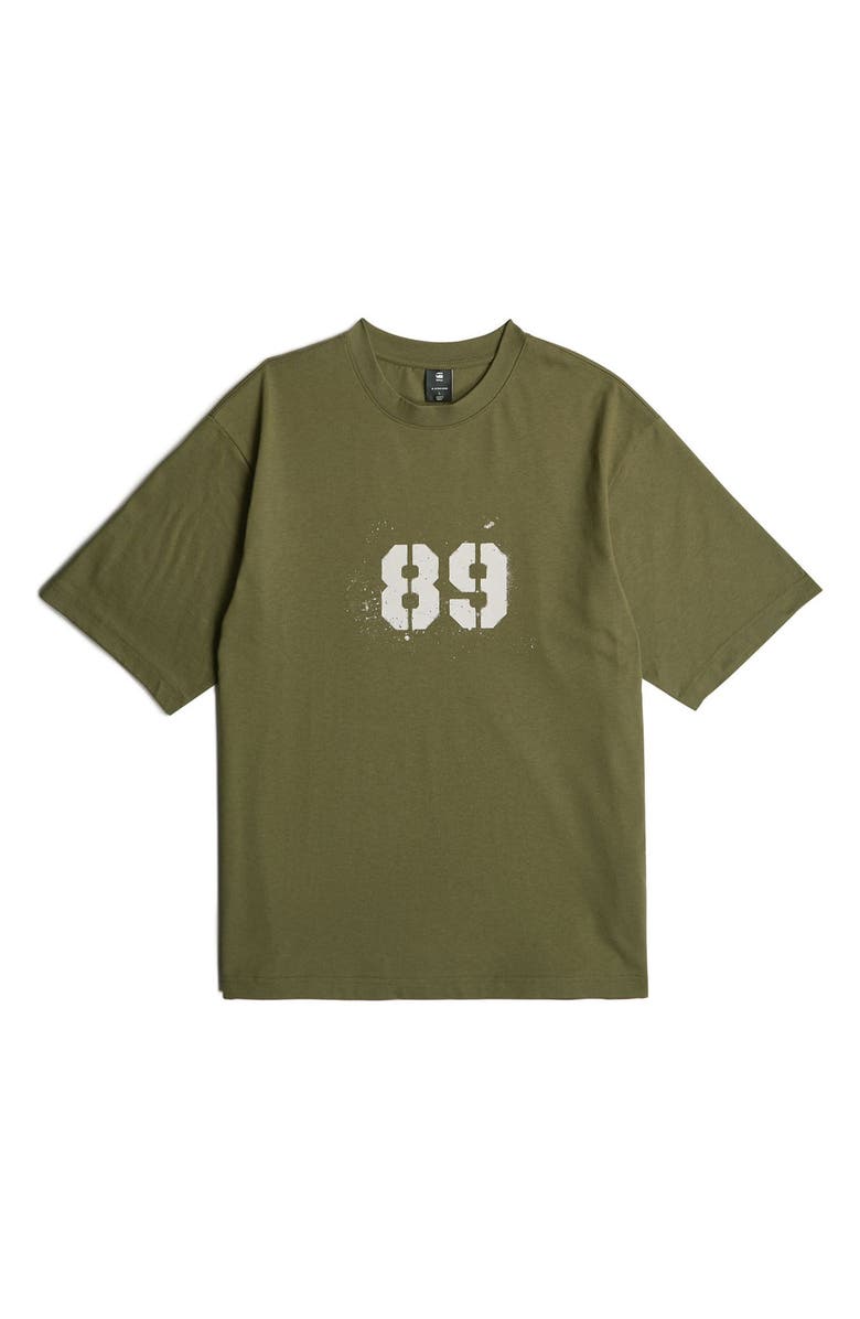 G-STAR Sprayed 89 Boxy Organic Cotton Graphic T-Shirt, Alternate, color, Shadow Olive