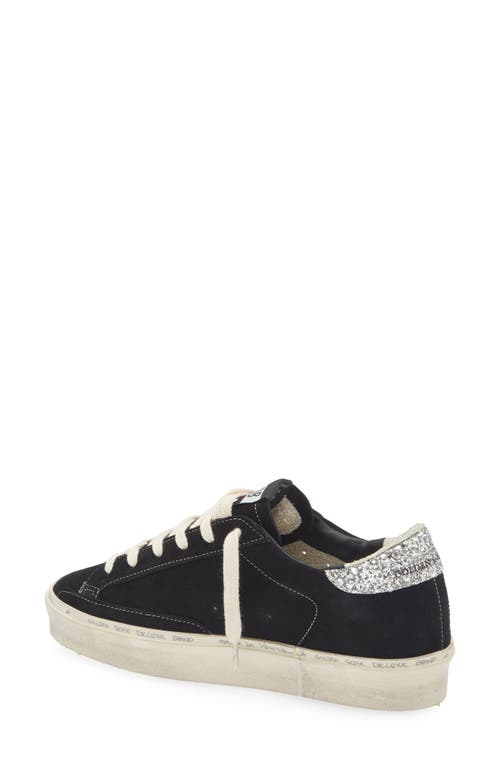 Golden Goose Hi-star Black Leather Laminated Star Sneaker In Black/ivory/silver