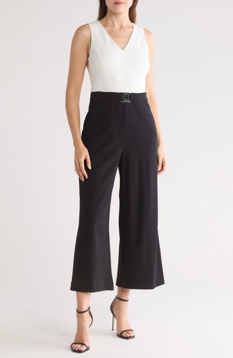 Wide Leg Scuba Crepe Jumpsuit