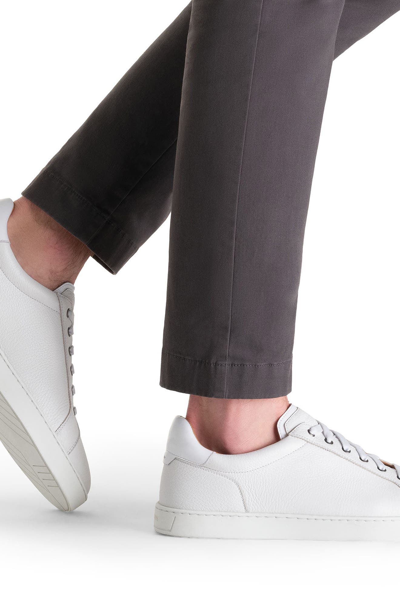 Magnanni Cote Lo Sneaker, Alternate, color, White Tumbled And White