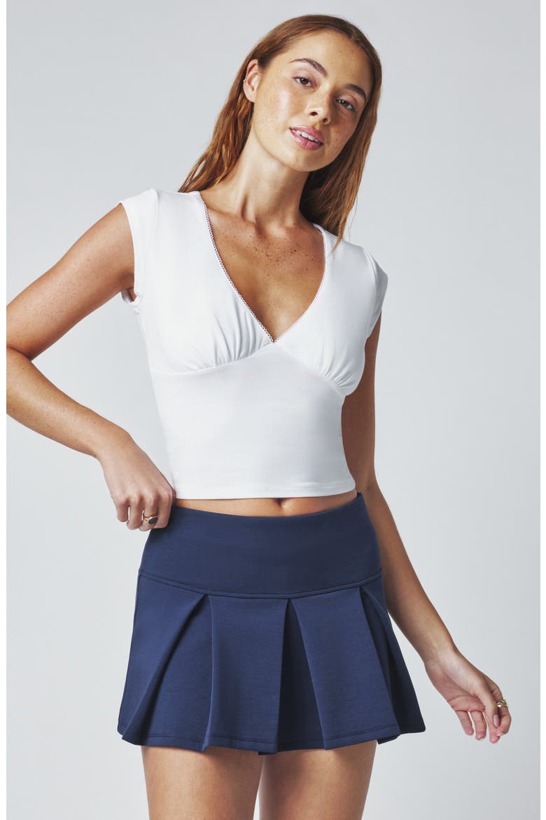 Lace Trim T-Shirt, Alternate, color, BRIGHT WHITE