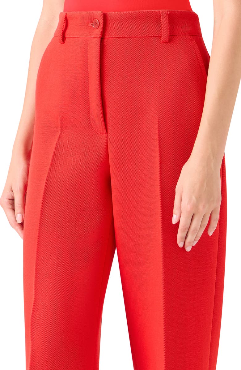 Akris punto Wool Gabardine Ankle Pants, Alternate, color, Bright Red