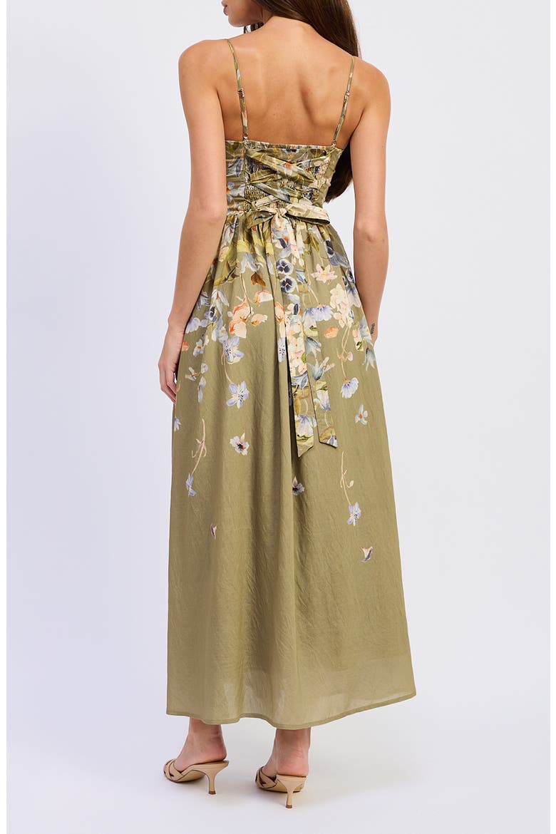Yvette Floral Maxi Dress, Alternate, color, OLIVE BLUE FLORAL