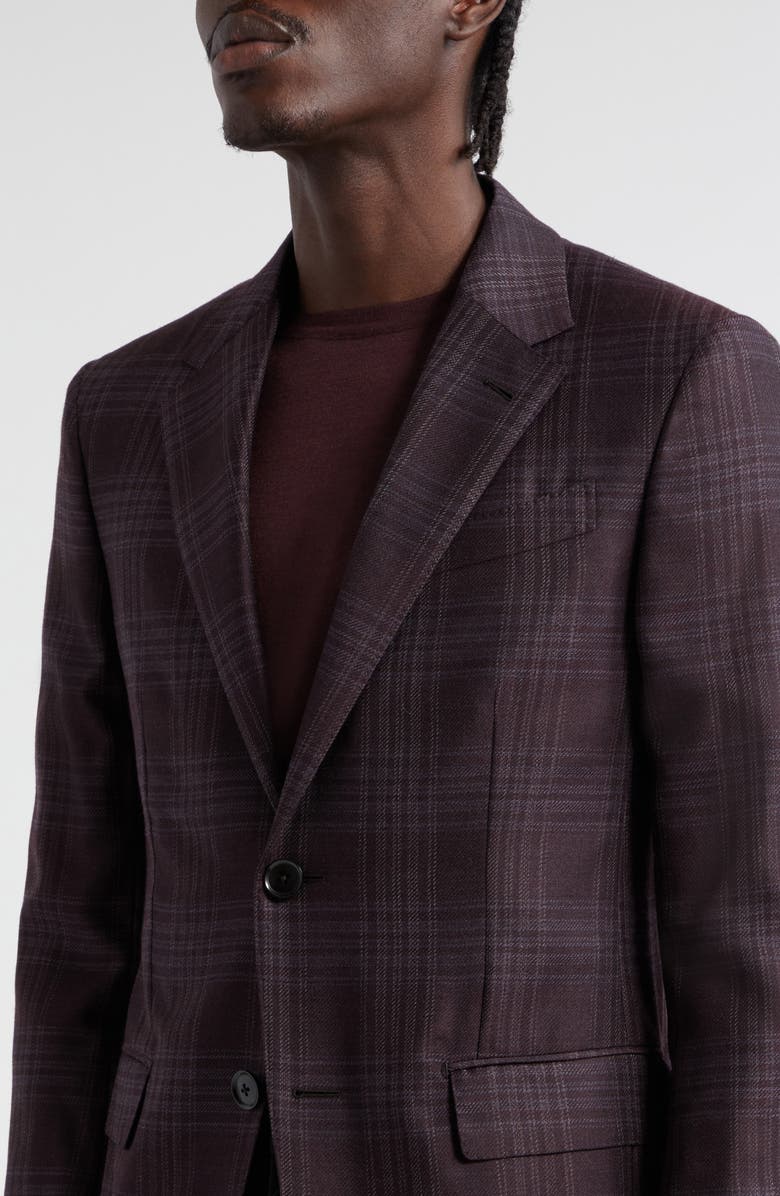 ZEGNA Plaid Achillfarm Wool & Silk Sport Coat, Alternate, color,
