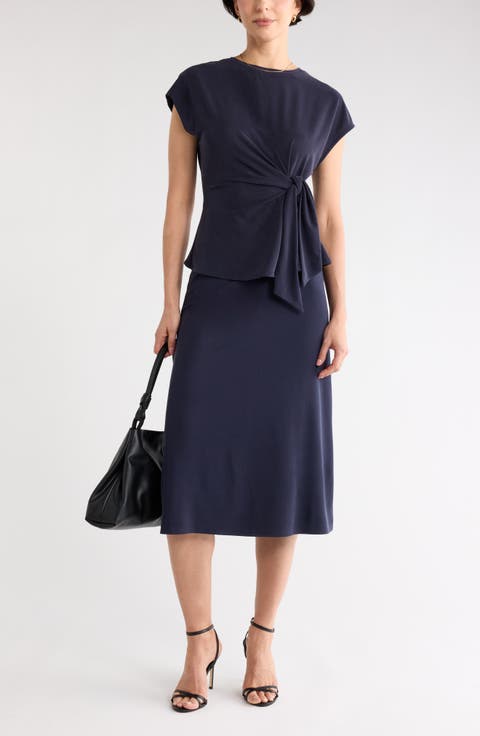 Short Sleeve Tie Detail Top