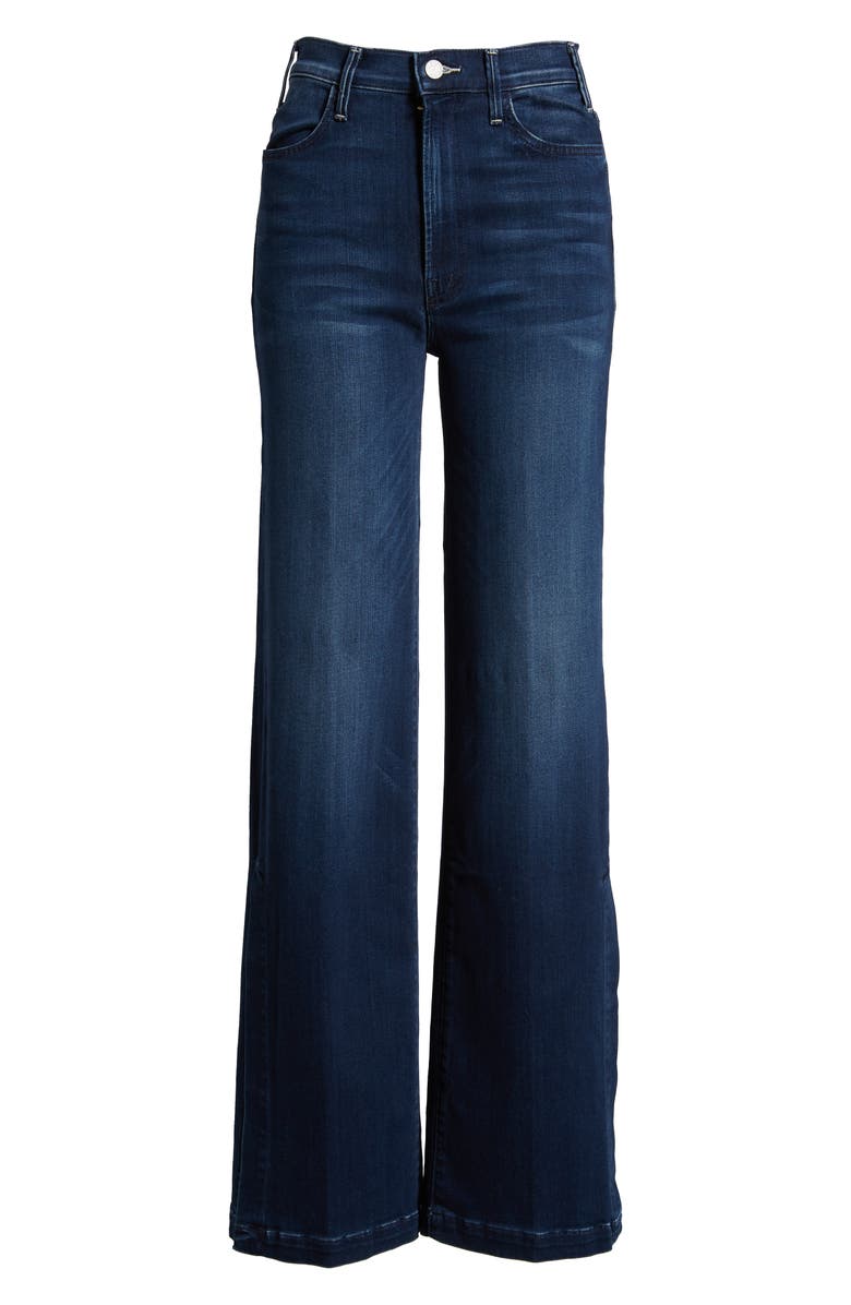 MOTHER The Hustler Sidewinder High Waist Slit Hem Bootcut Jeans, Alternate, color, 