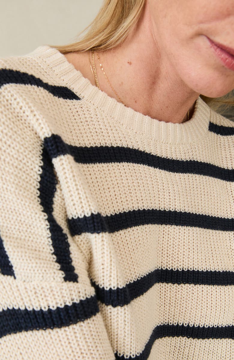 Faherty Miramar Stripe Linen & Cotton Sweater, Alternate, color, Montauk Stripe