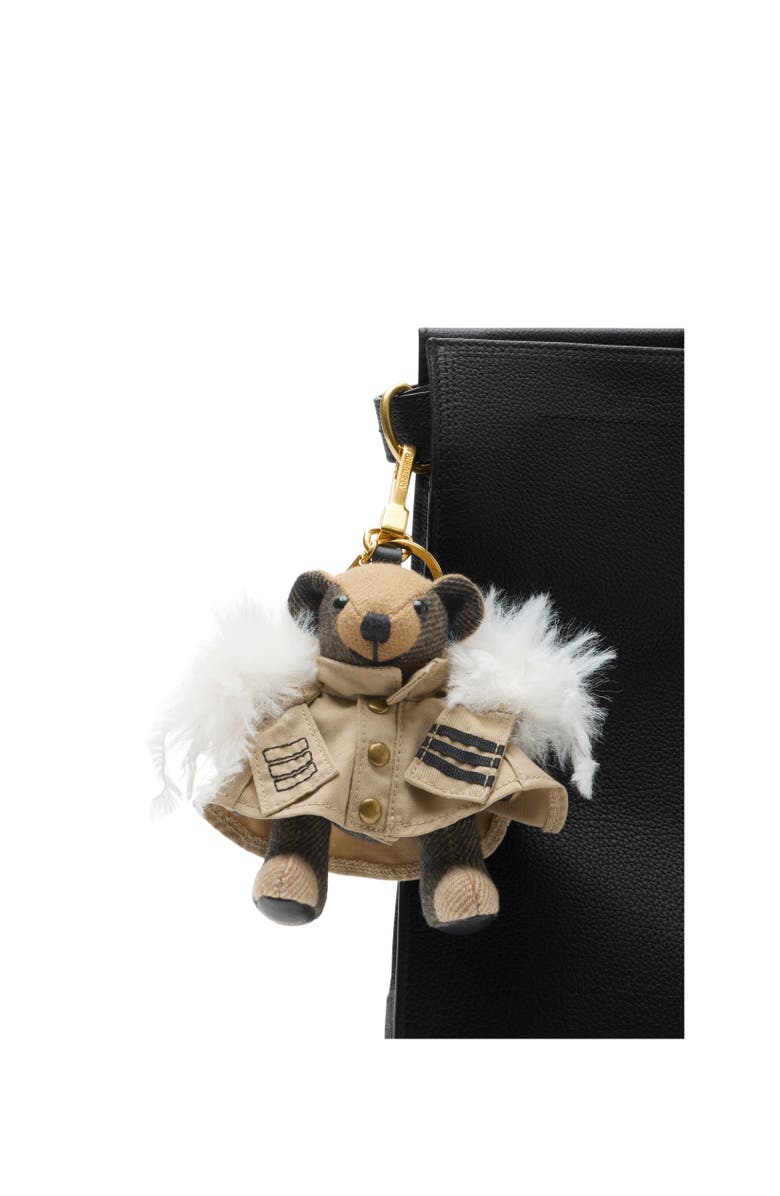 Burberry Thomas Bear Charm, Alternate, color, Beige