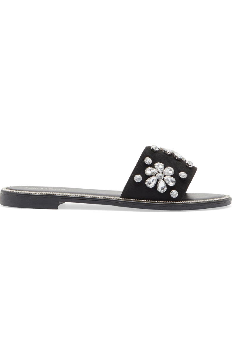 TOP MODA Paz Slide Sandal, Alternate, color, Black Denim