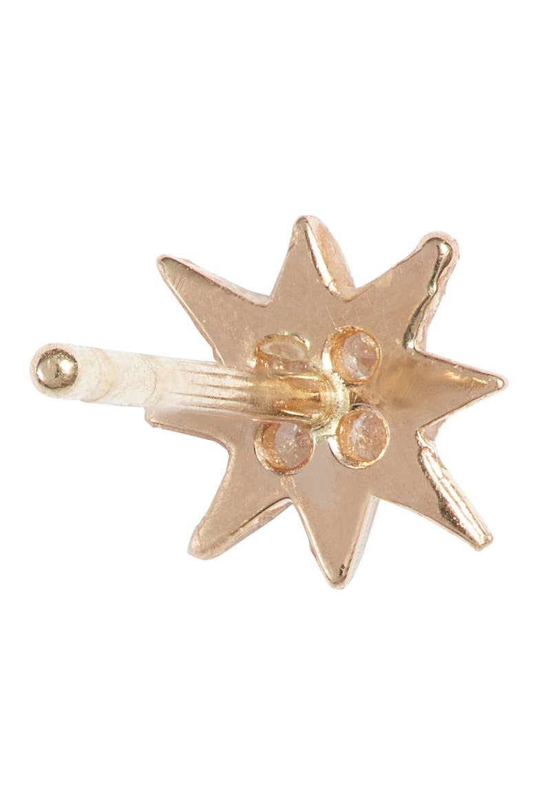 Mini Starburst Diamond Earrings, Alternate, color, GOLD