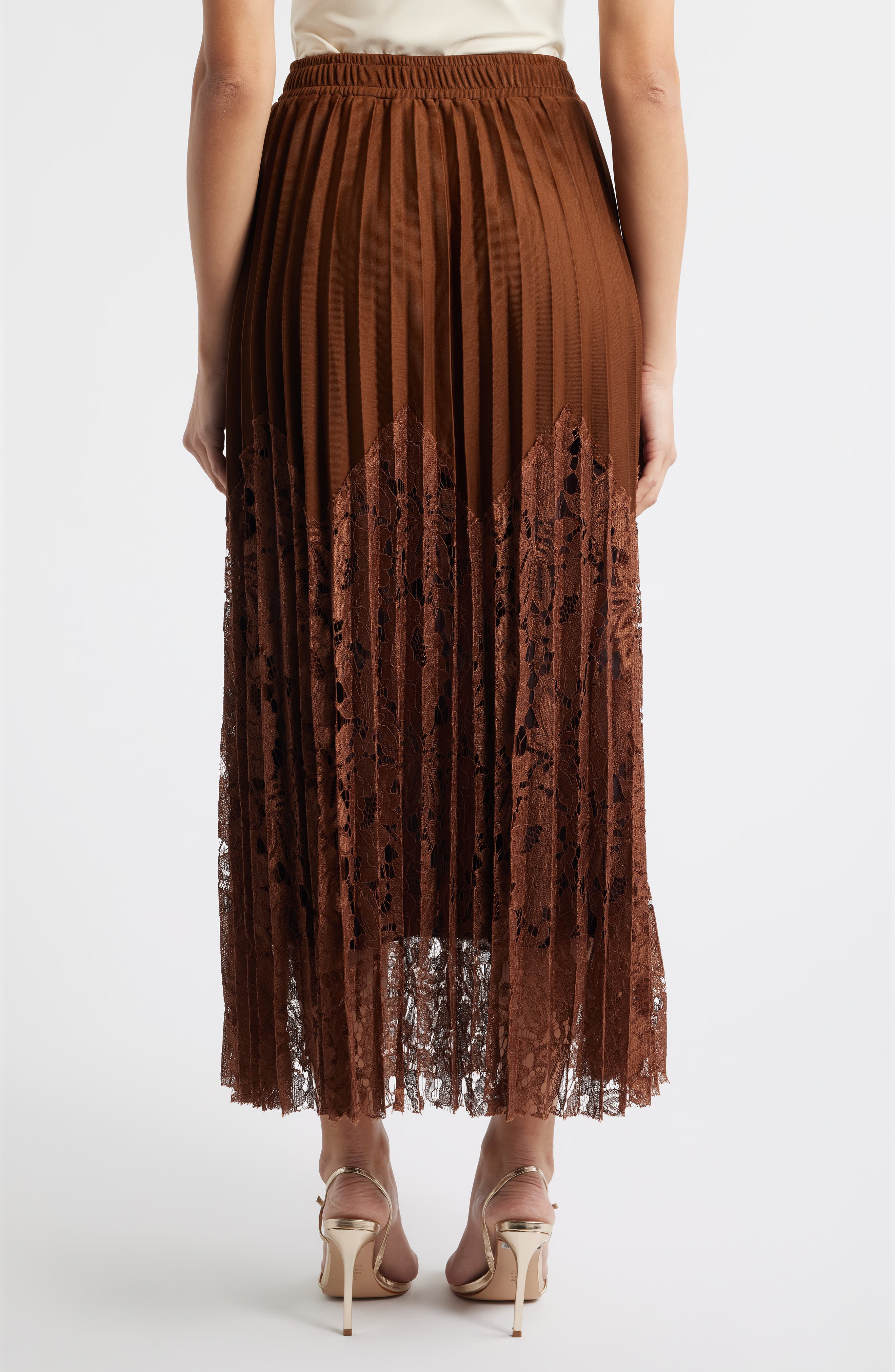 Sigrid Mixed Media Pleated Skirt - image 2