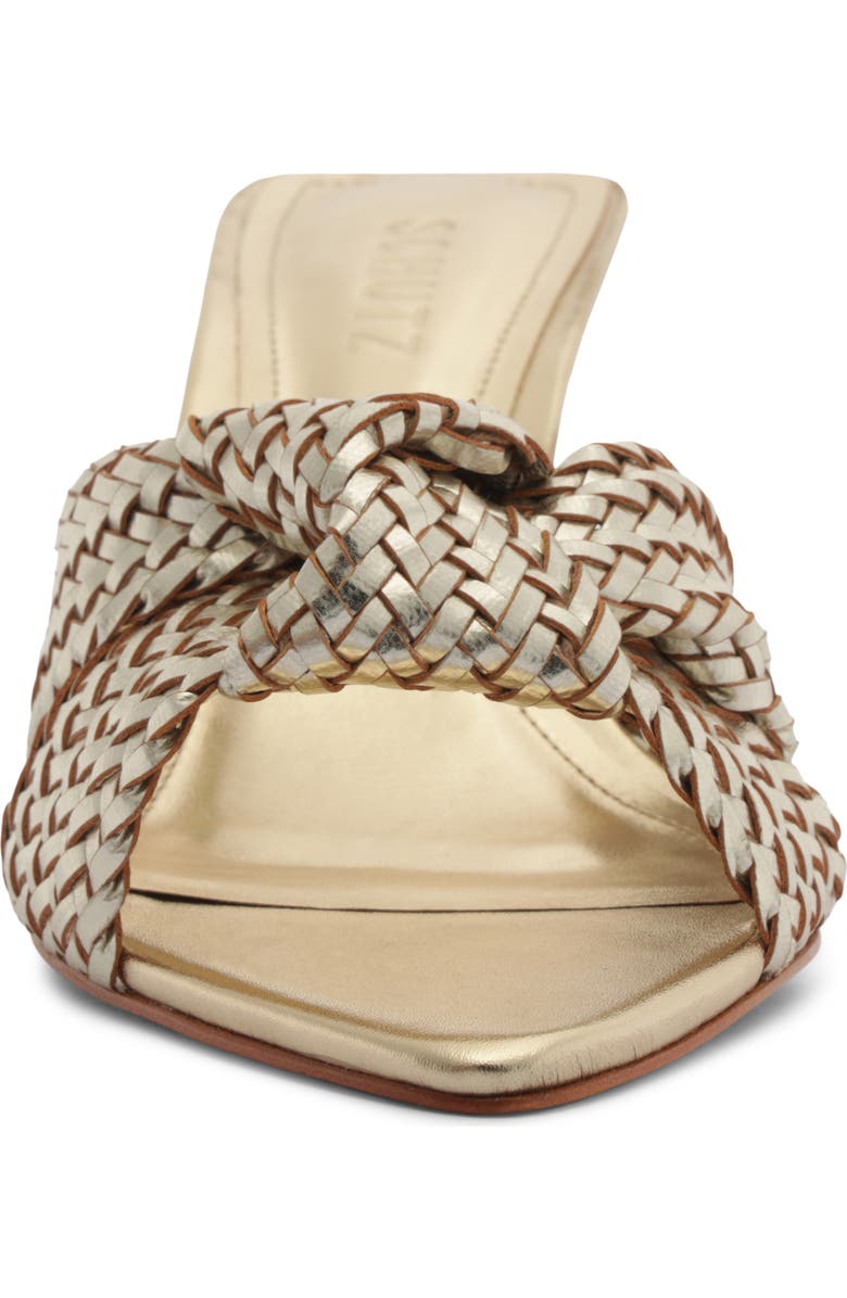 Schutz Marbella Pointed Toe Slide Sandal, Alternate, color, Platina