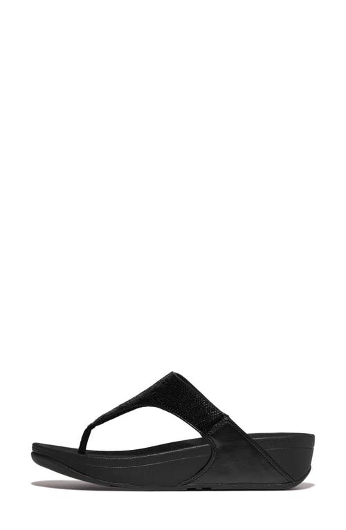 Fitflop Lulu Sequin Flip Flop In All Black