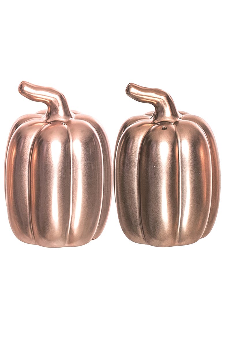 Gold Harvest Pumpkins Salt and Pepper Shakers, Main, color, Gold