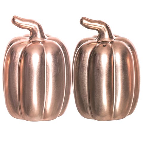 Gold Harvest Pumpkins Salt and Pepper Shakers