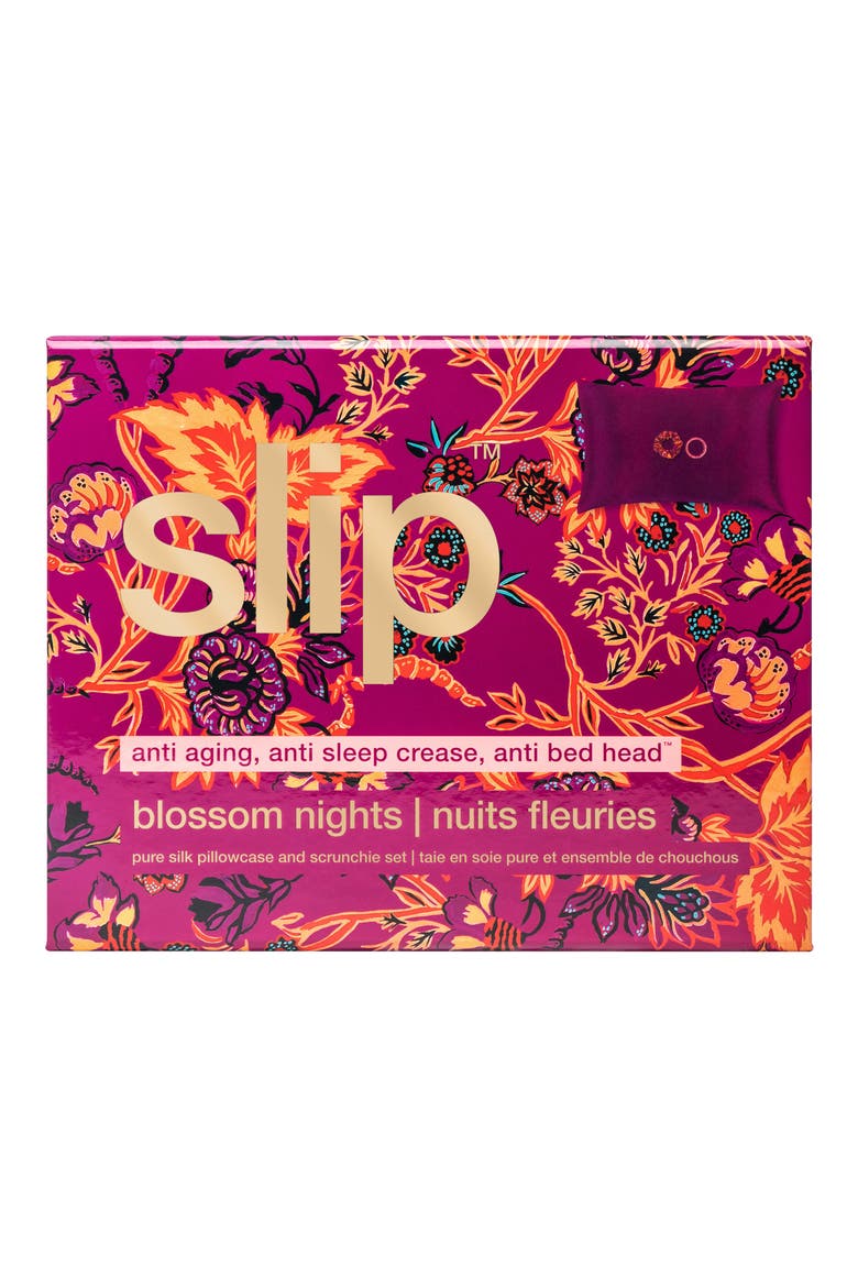 Blossom Nights Pillowcase & Scrunchies Set, Alternate, color, BLOSSOM NIGHTS