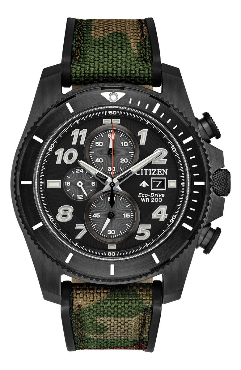 Citizen Men's Promaster Tough Eco-Drive WR200 Woven Strap Watch, 44mm, Main, color, 