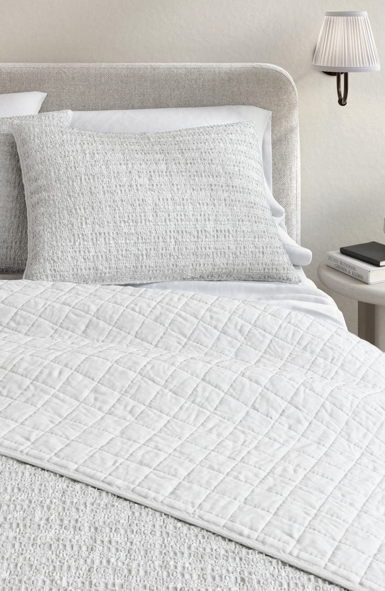 Woven & Weft Waffle Weave 3-Piece Quilt Set, Alternate, color, Light Grey