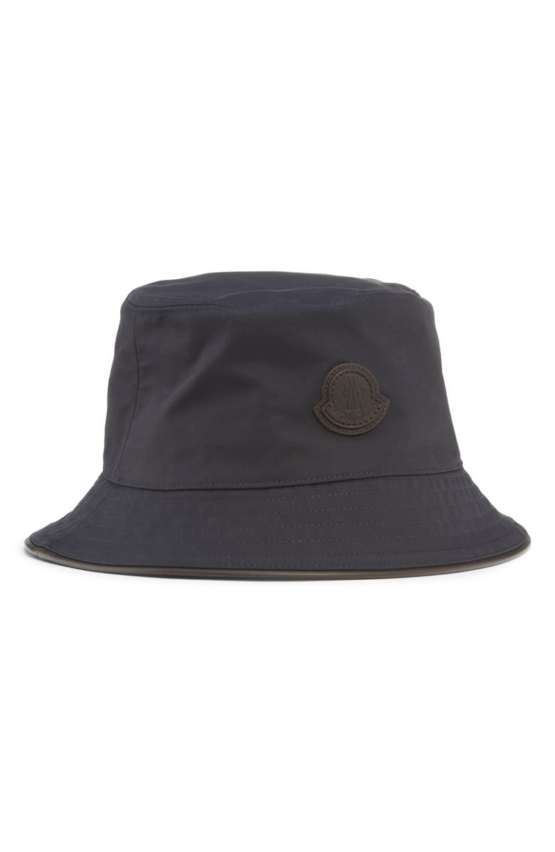 Moncler Logo Bucket Hat, Main, color, Navy Blue