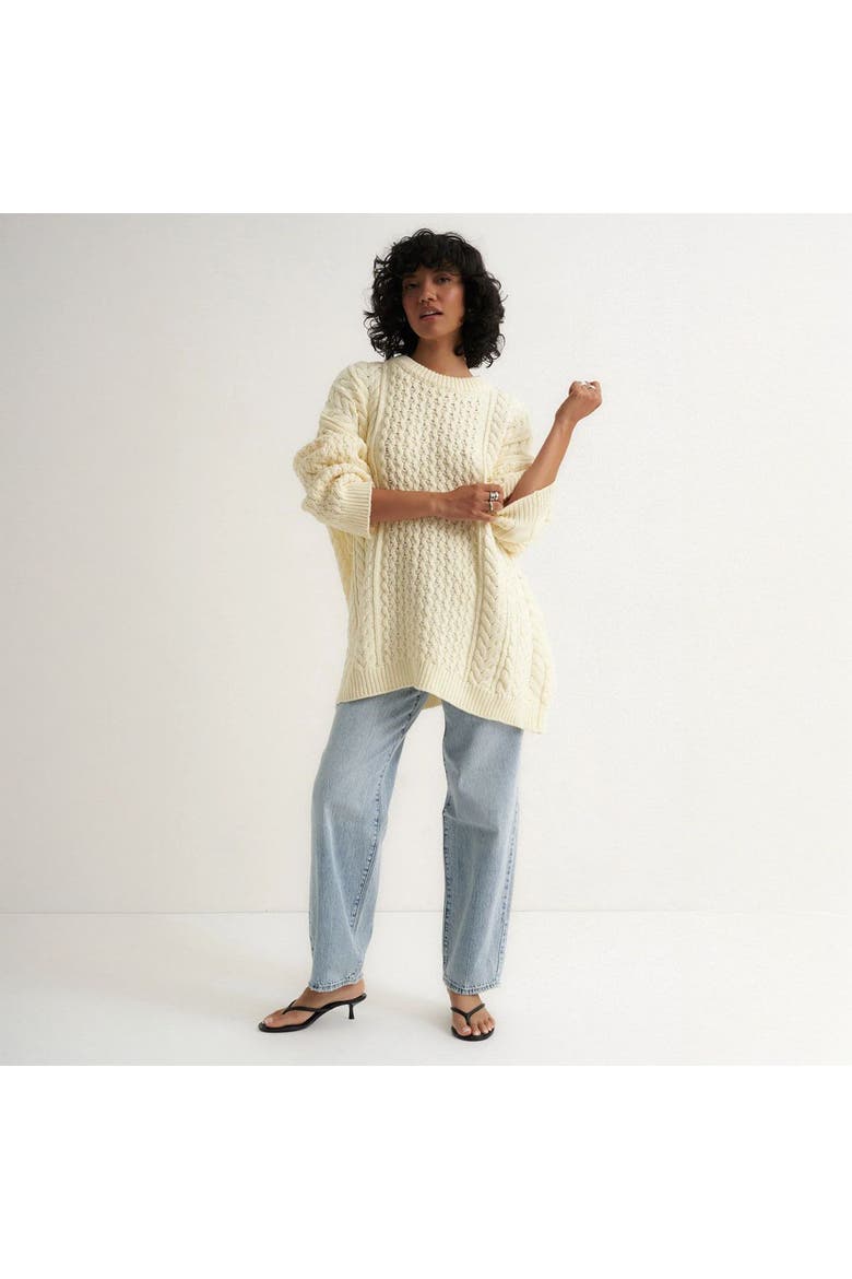 Mia Cableknit Sweater - Women's, Alternate, color, Creme