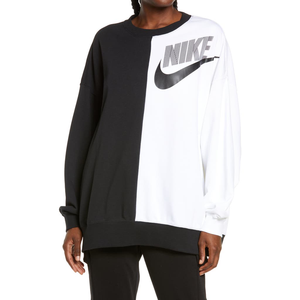 Nike Sportswear Oversize Colorblock Crewneck Sweatshirt In Multi