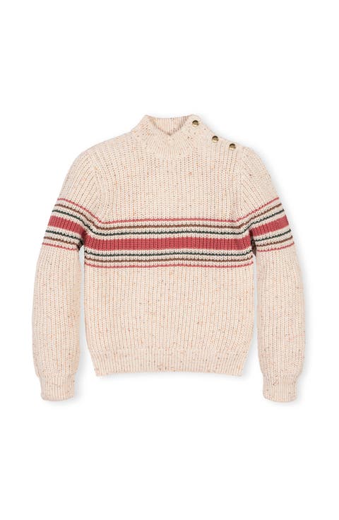 Kids' Organic Mock Neck Sweater with Buttons