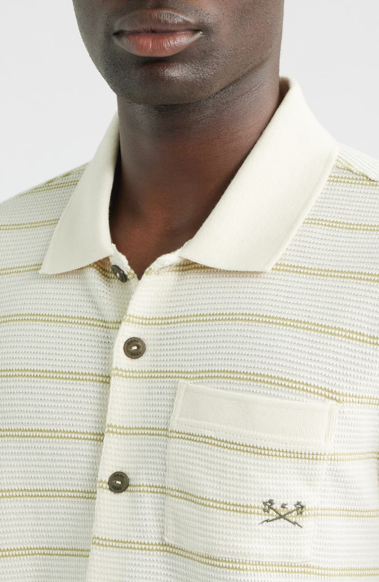 DARK SEAS Shayne Short Sleeve Cotton Knit Button-Up Shirt, Alternate, color, Off White