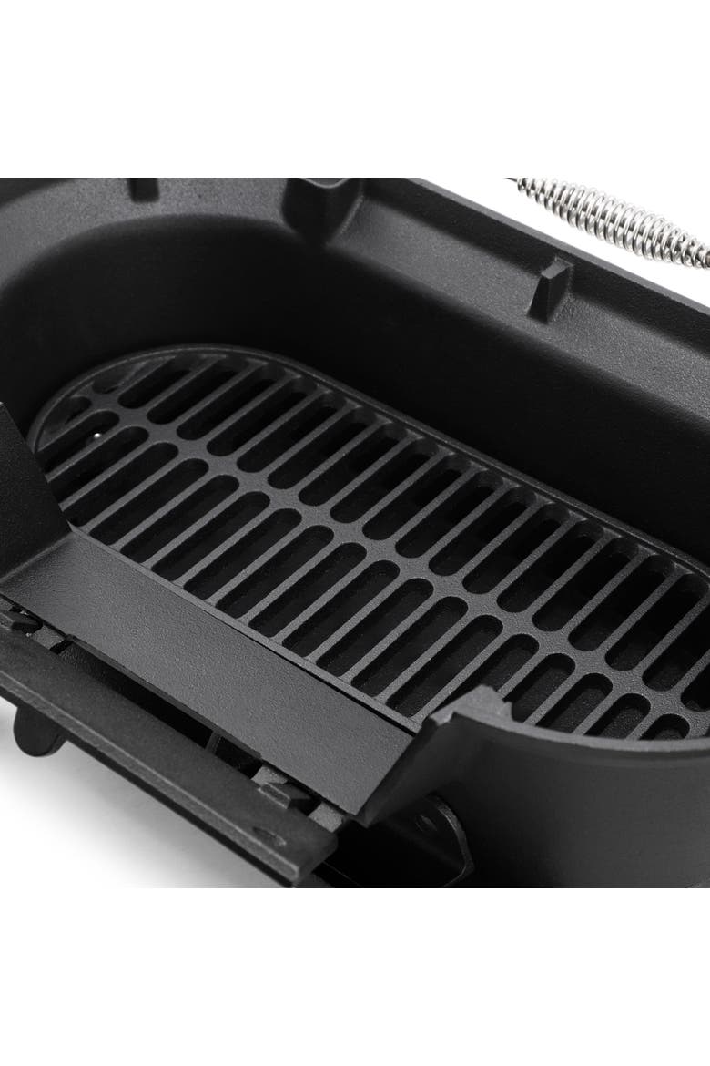 Oval Cast Iron Portable Hibachi Grill for Outdoor Use and Camping, Alternate, color, Black