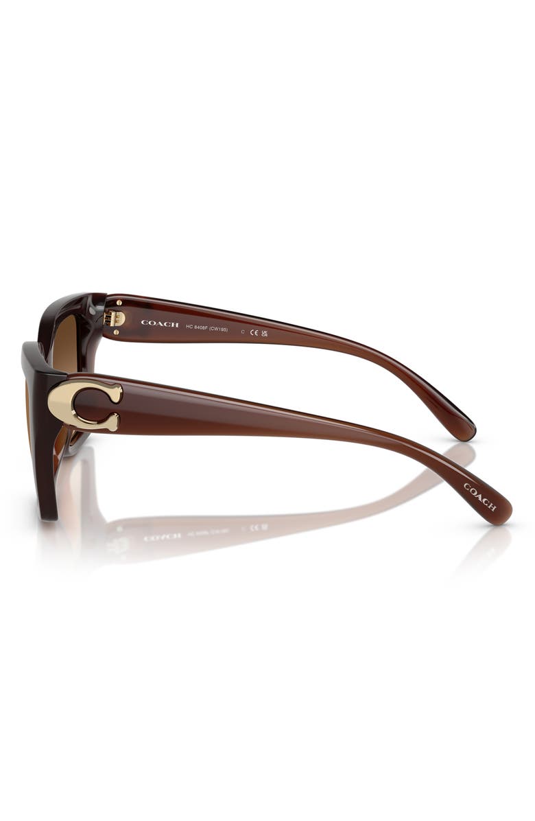 COACH 57mm Gradient Square Sunglasses, Alternate, color, Brown Grad