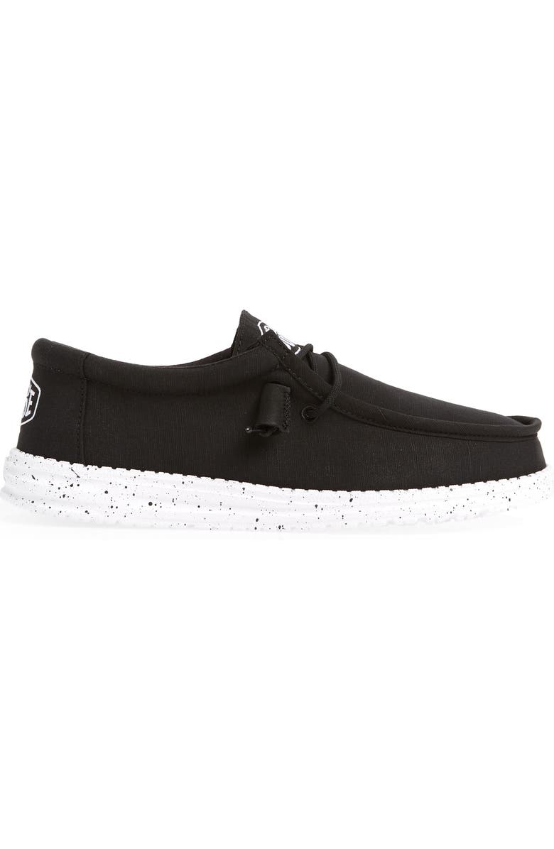 Hey Dude Wally Slub Canvas Slip-On Shoe, Alternate, color, Black