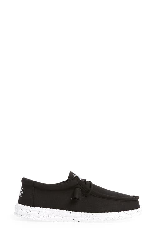 Hey Dude Wally Slub Canvas Slip-on Shoe In Black