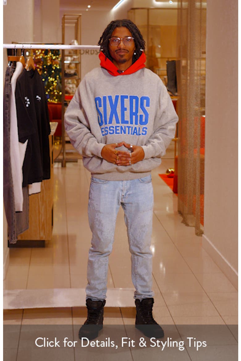 Fear of God Essentials Sixers Cotton Blend Hoodie (Men) | Nordstrom