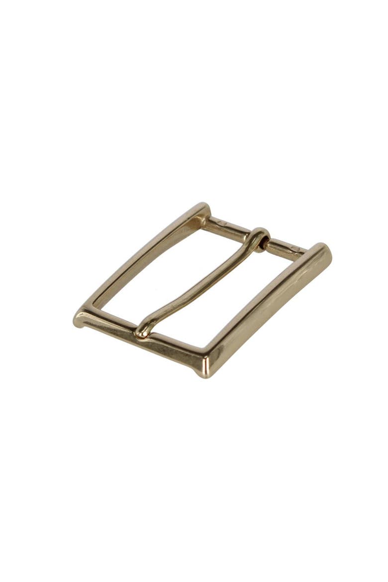35mm Italian Classic Rectangular Solid Brass Harness Belt Buckle, Alternate, color, Polished Brass