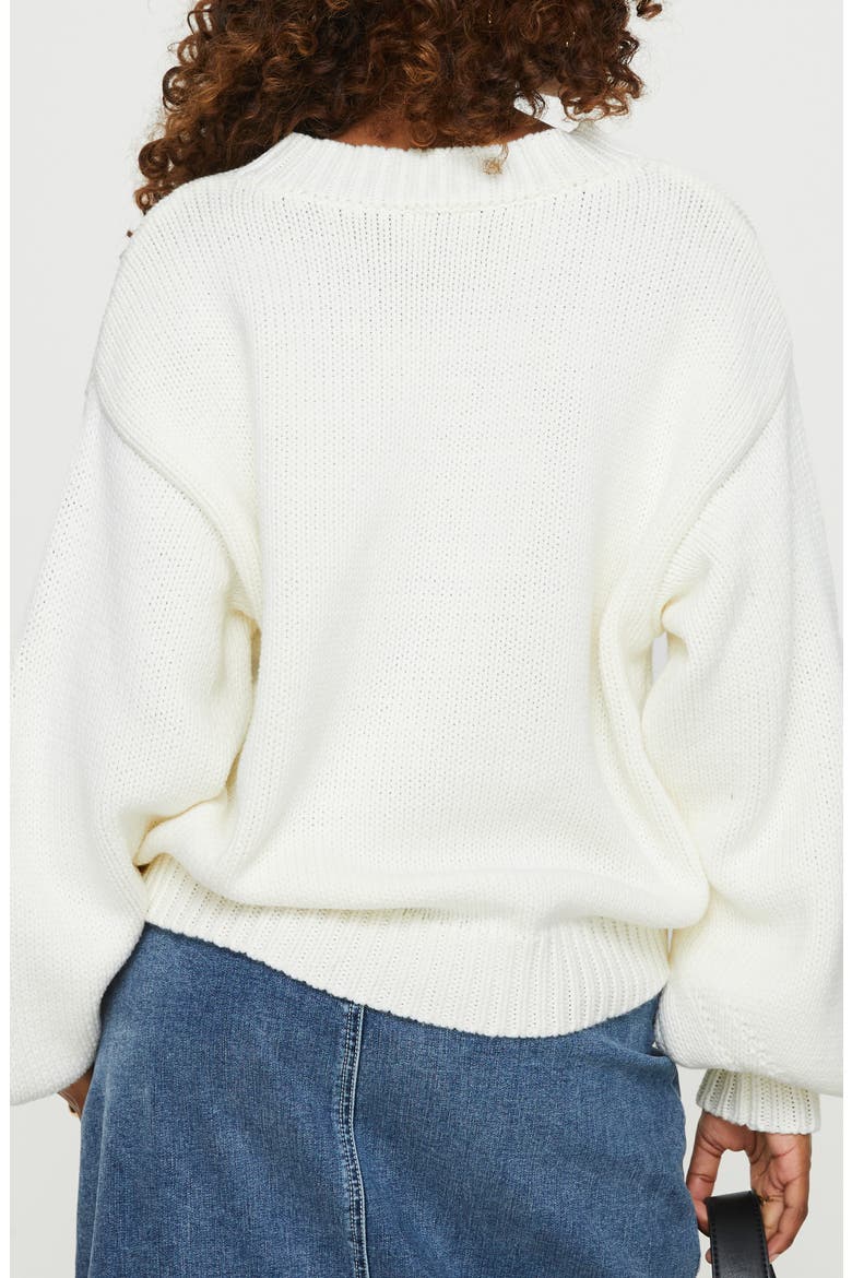 Harmony Balloon Sleeve Sweater, Alternate, color, WHITE