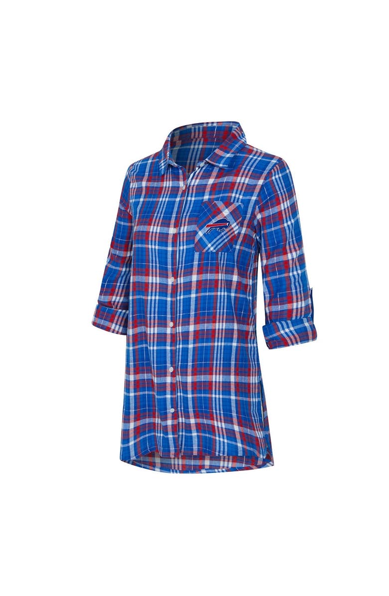 CONCEPTS SPORT Women
s Concepts Sport Royal Buffalo Bills Laney Plaid Tri-Blend Full-Button Nightshirt, Alternate, color, Royal
