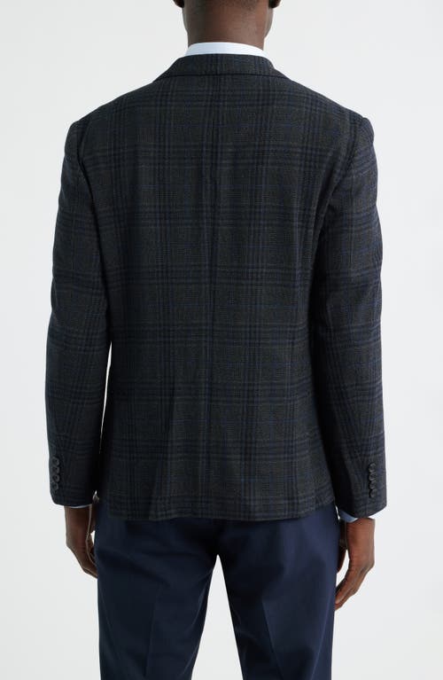 Nordstrom Villa Plaid Knit Wool Blend Sport Coat In Blue