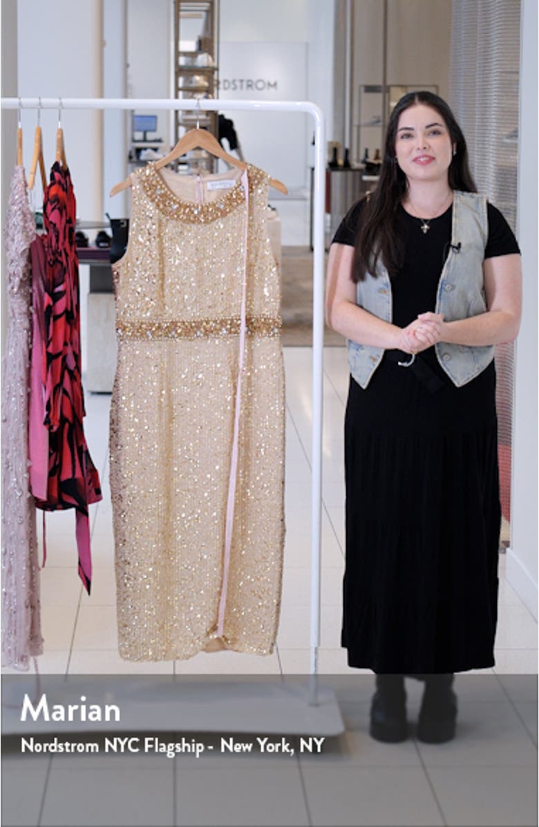 Sequin Cocktail Midi Dress, sales video thumbnail