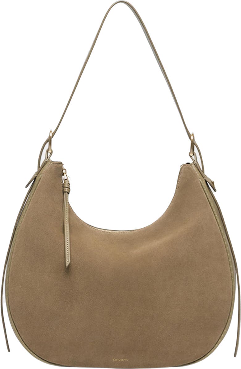 Oryany Lauren Leather Shoulder Bag, Main, color, Light Khaki