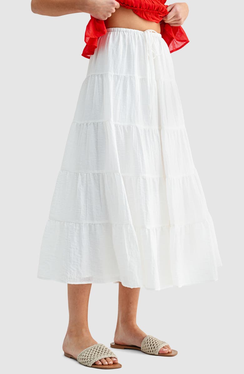 All in Favor Tiered Maxi Skirt, Alternate, color, Off White